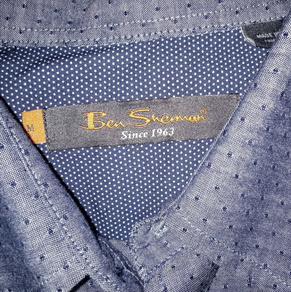 Ben Sherman Dobby Dot French Collar Shirt - Picture 3 of 7